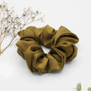 Olive Dust Silk Scrunchie