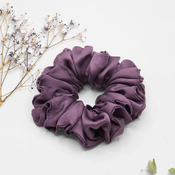 Muted Plum Silk Scrunchie