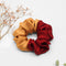 Maroon & Honey Silk Scrunchie