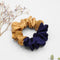 Navy & Caramel Silk Scrunchie