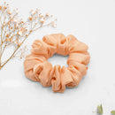 Peach Cream Satin Scrunchie