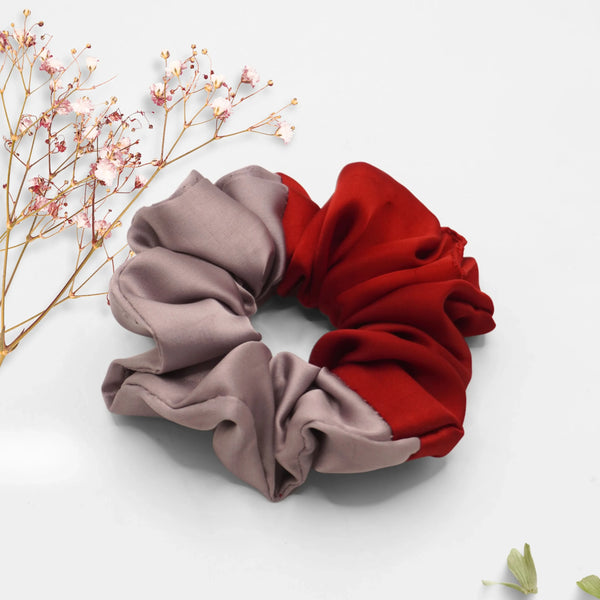 Wine & Mocha Silk Scrunchie