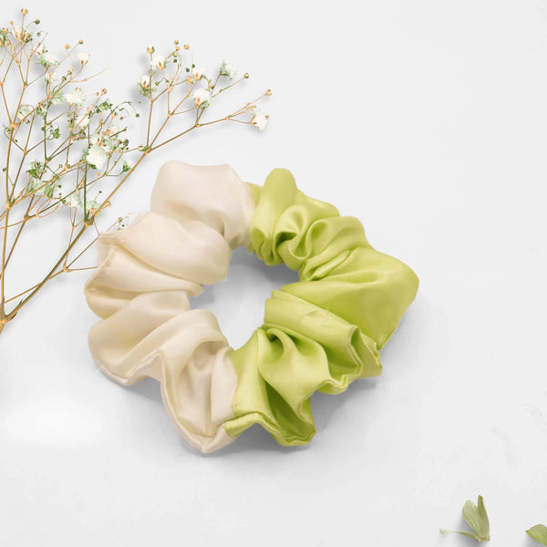 Mint Vanilla Duo Satin Scrunchie