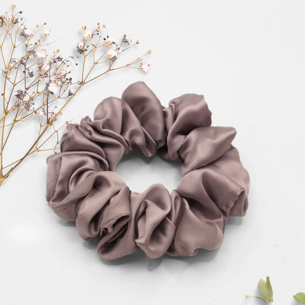 Dusty Cocoa Satin Scrunchie